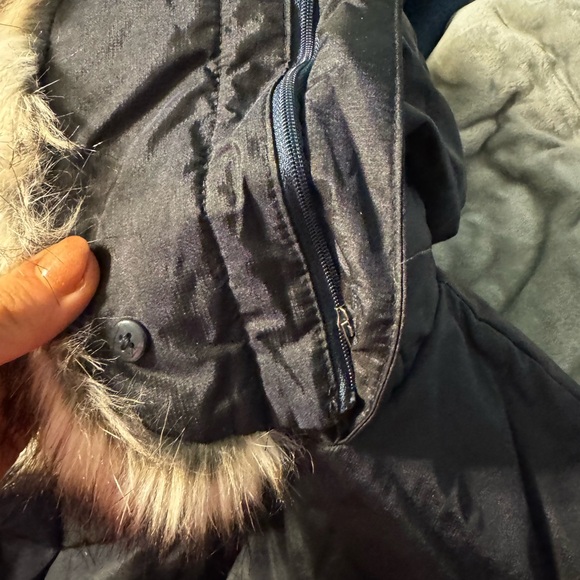 Euc Eddie Bauer Navy Blue down 3/4 length jacket medium - Picture 2 of 9